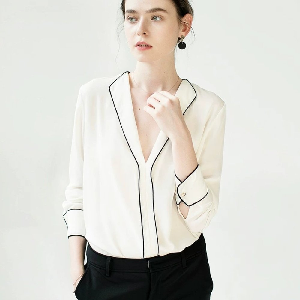 Financial goddess v-neck white shirt